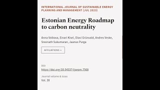 Estonian Energy Roadmap to carbon neutrality | RTCL.TV