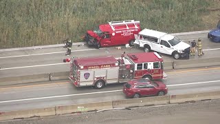 Northbound I-75 blocked at I-696 due to crash