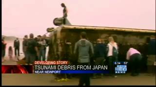 Tsunami debris from Japan washes up near Newport