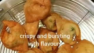 Super Crispy Giant Wontons! Vegetarian wontons you can make at home. Easy vegan recipe!