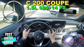 2021 Mercedes Benz C 200 Coupe 184+14 PS TOP SPEED AUTOBAHN DRIVE POV