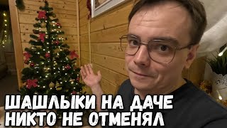 ДАЧНЫЙ ВЛОГ. НОВОГОДНИЕ КАНИКУЛЫ НА ДАЧЕ ПРОДОЛЖАЮТСЯ. ОТМЕЧАЕМ НОВЫЙ ГОД С ШАШЛЫКАМИ