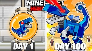 I Survived 100 Days as a MECHA DINOSAUR in HARDCORE Minecraft
