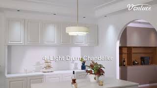 Upgrade Your Space with the VONLUCE Drum Chandelier!