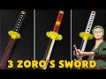 03 Easy Origami Paper ZORO's Swords One Piece||  Wado Ichimonji | Sandai Kitetsu |  Shusui