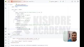 Python guess the number game #python #tutorial #telugu #KishoreAcademyPRO