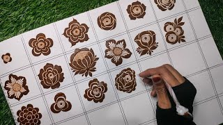 How to do bold henna flowers// trending bold khafeef flower// Step by step tutorial #mehndi #henna