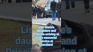 Riley Keough and Priscilla arrive at Graceland for Lisa Marie Presley's memorial service
