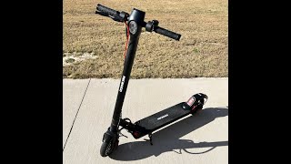 Test driving the M5 scooter from MICROGO as part of a review for The Gadgeteer.