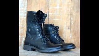 Bota Cano Longo Reversível Couro Preto Barcelona Design