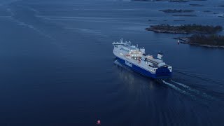 4429. Finnlines Drone Stock Footage Video