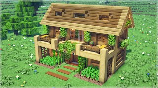 ⚒️ Minecraft | How To Build a Large Oak Wood Survival Starter House 🏡