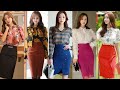 Korean Pencil Skirt Outfit Ideas || Office wear outfit