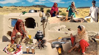 Desert Women Full Morning Routine in winter | Village Life Pakistan | Cooking Traditional Food