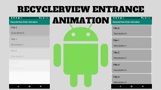 RecyclerView Entrance Animation - Android (Java)