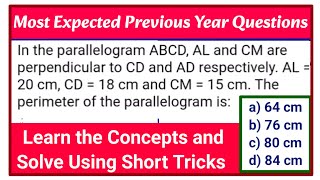 In the parallelogram ABCD, AL and CM are perpendicular to CD and AD #geometry