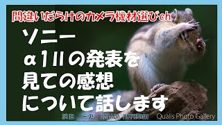 間違いだらけのカメラ機材選びch 「ソニーα1Ⅱの発表を見ての感想について話します」