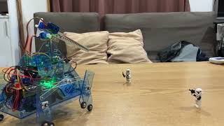 New Tarantula 2 (an acrylic robot controlled by Arduino) shoots Stormtroopers