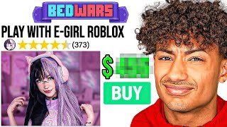 I Hired An E-GIRL To Play With Me In Roblox Bedwars..