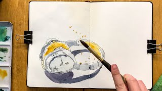 How To Get Started With Ink \u0026 Watercolour Sketching in 5 Mins  🎧 // Let Go \u0026 Sketch Ep.2