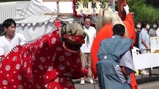 Kotohira Shrine (Shinto), Sarutahiko-God  walks wearing ASHIDA.Furubira town, Hokkaido, JPN.23.7.09