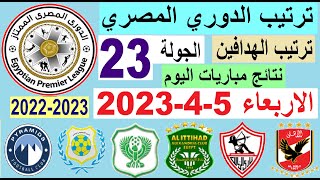 ترتيب الدوري المصري وترتيب الهدافين ونتائج مباريات الاربعاء 5-4-2023 الجولة 23 - فوز الاهلي بالثلاثة
