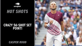 Casper Ruud Wins INSANE 56-Shot Set Point! | 2022 US Open