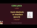 36.Java | Static method In Interface in Java 8 | in Telugu | #tvstreetechnologies