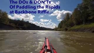 Kayaking the Rapids at Backbone Riffle, Red Deer River, AB, Canada