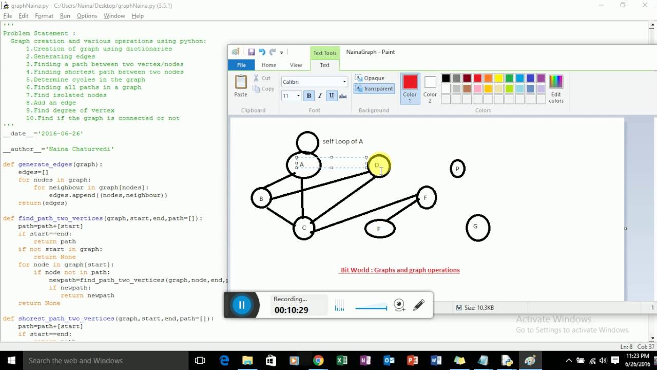 Graph And Its Operations Using Python Youtube