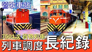 7501次 貨物列車在鶯歌站調度 8分鐘全紀錄｜本務機車R112柴電 到站準調至進入中興一號支線