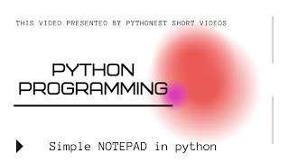 How to Make an easy Notepad in Python || Notepad || Python Project