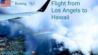 Delta Airlines Flight 1283 from Los Angeles to Honolulu, Oahu, Hawaii in full.  Boeing 767. No music