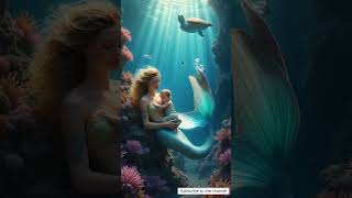 Deep Sea Serenity: A Mermaid and Her Baby #mermaid #viralvideo #ariel