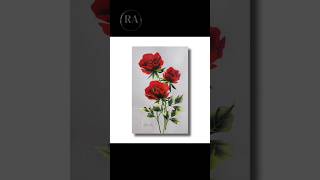 Create a Blazing Red Rose in Minutes - Acrylic Painting #shorts