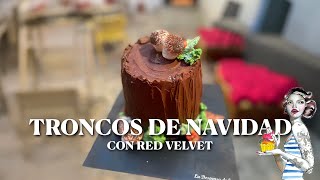 TRONCOS DE NAVIDAD CON RED VELVET || La Despensa de Eva || Receta de Navidad