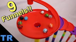 9 Marbles + 9 Funnels = EPIC FUNNEL INSANITY Marble Race | Premier Marble Racing