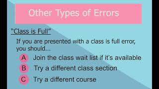 Common Registration Errors