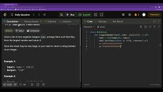 Largest Number - Leetcode 179 (Daily Problem) - Python