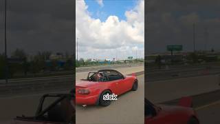 Unbelievable Encounter: Biker meets Miata friend #shorts #motovlog #crazy #motorcycle #funny