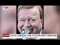 watch emotional photo tribute played at bert newton s state funeral