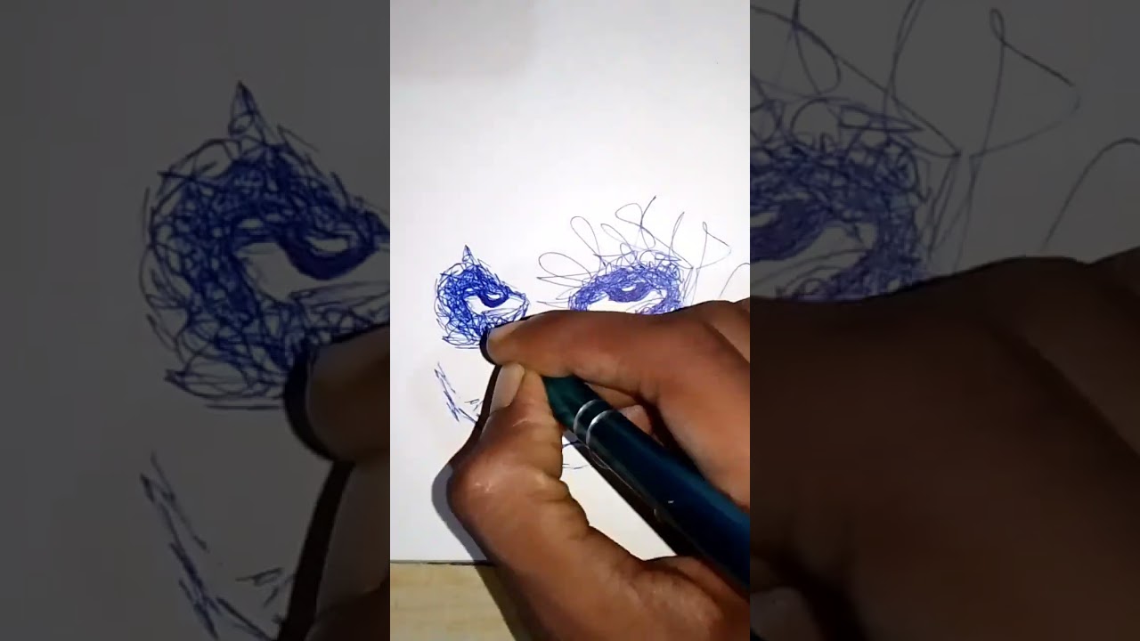 How To Draw Scribble Art Face Shorts Youtube
