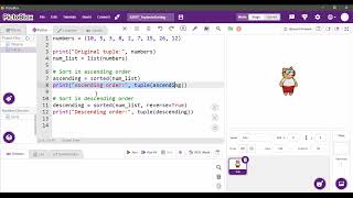 Tuples in Sorting| Python Editor | PictoBlox