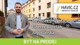 PRODÁNO - Prodej mezonetového bytu 2+kk, 58,4 m2, Liberec III-Jeřáb