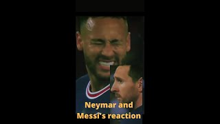Neymar and Messi's reaction ❤️❤️#youtube shorts #yt shorts #shorts #viral #football shorts