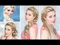 Frozen Elsa BRAID hairstyle. New Year's eve hair tutorial, BUN and HALF UPDO Frozen Elsa BRAID hairstyle. New Year's eve hair tutorial, BUN and HALF UPDO
