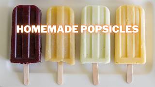 Healthy Homemade Popsicles | Homemade Ice Pops | 4 easy Recipes