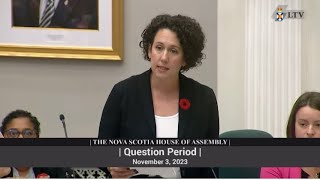 Nov. 3, 2023 - QP - NDP Leader Claudia Chender asks why premier won’t admit there’s a crisis in ERs