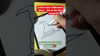 Easy WITCH Hat 👒 How to Draw Cute Halloween things ideas 💡Cum desenez pălărie vrăjitoare #art #134