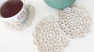 POSA TAZAS TEJIDO A CROCHET CON FORMA DE FLOR